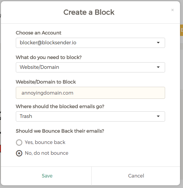 how do you block an email domain